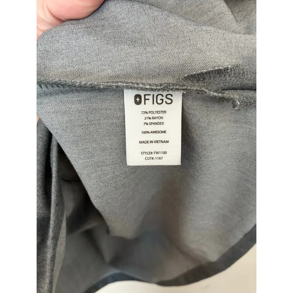 Figs Women's Casma Three Pocket Scrub Top Gray Graphite Size M
